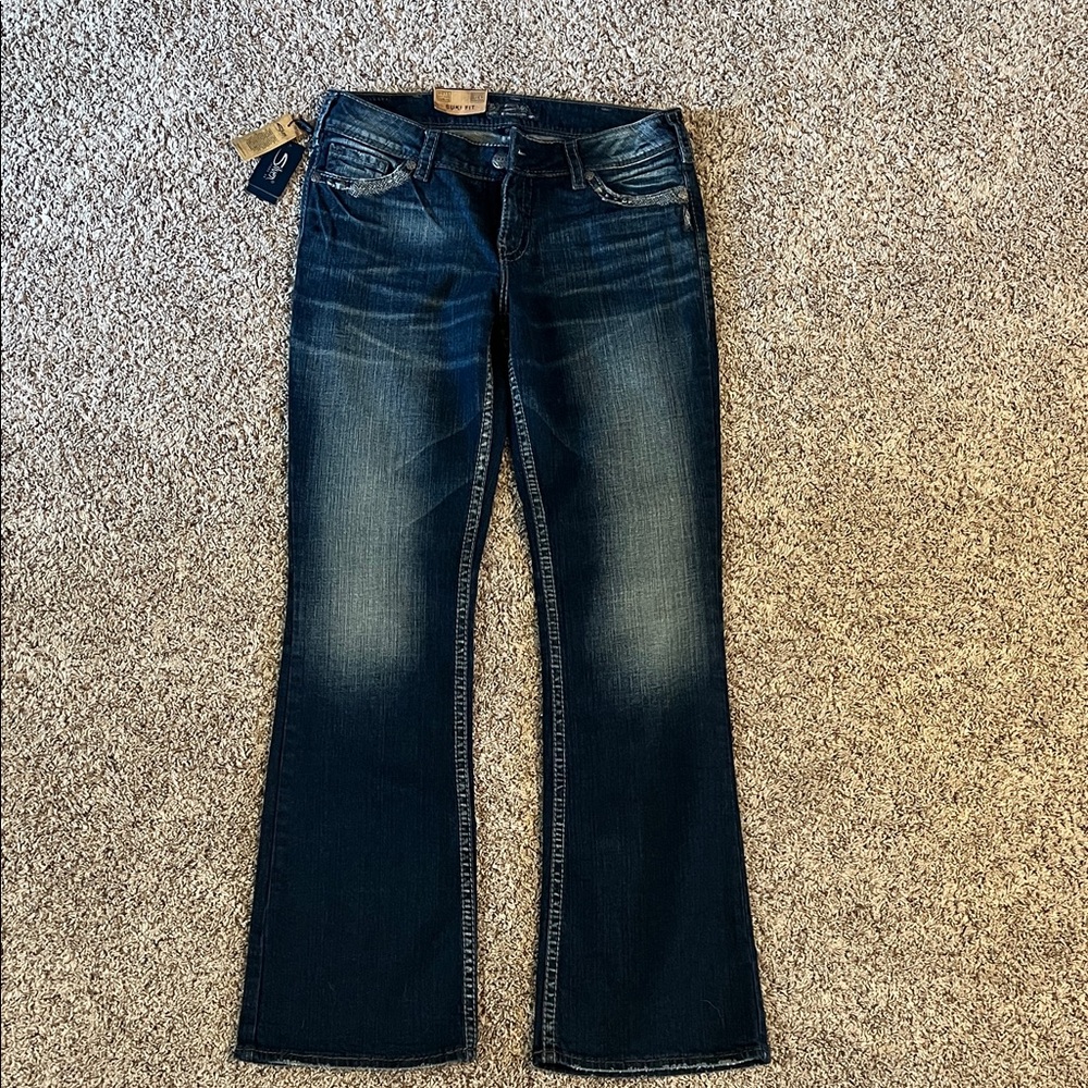 Women's silver jeans